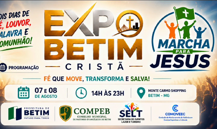 Expo Betim Cristã 2026 promete ser o maior encontro de fé da região