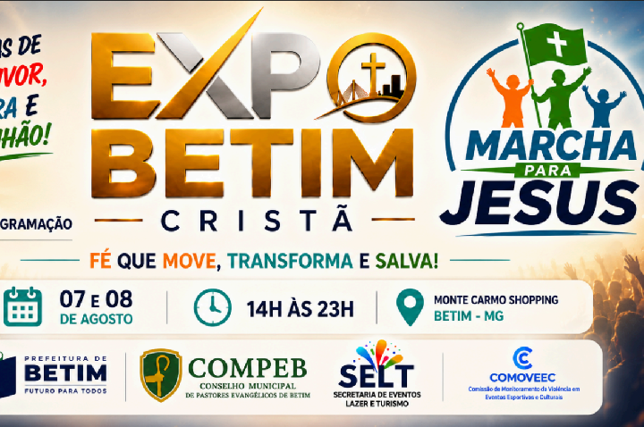Expo Betim Cristã 2026 promete ser o maior encontro de fé da região