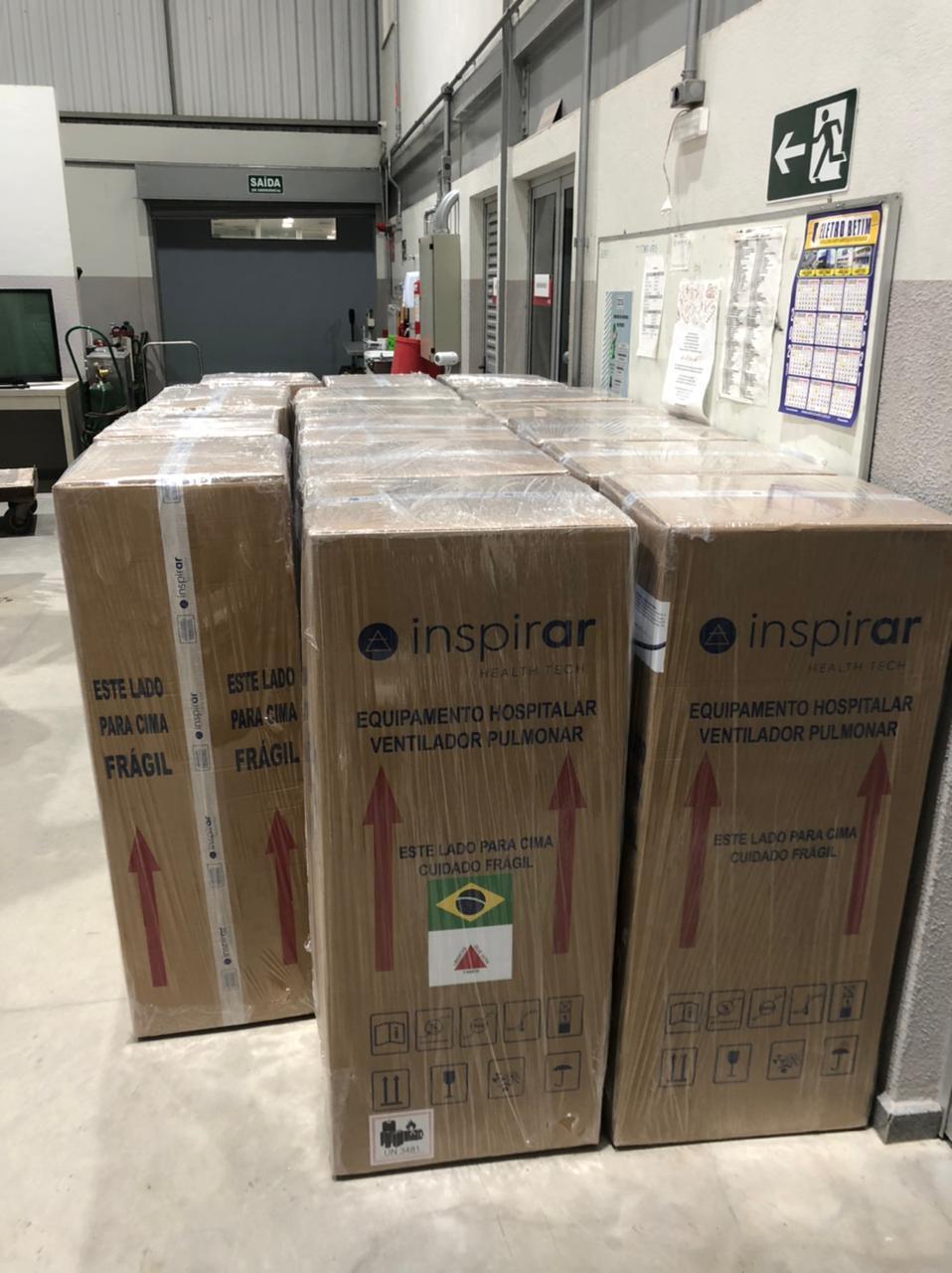 Betim recebe 20 respiradores para novos leitos de UTI