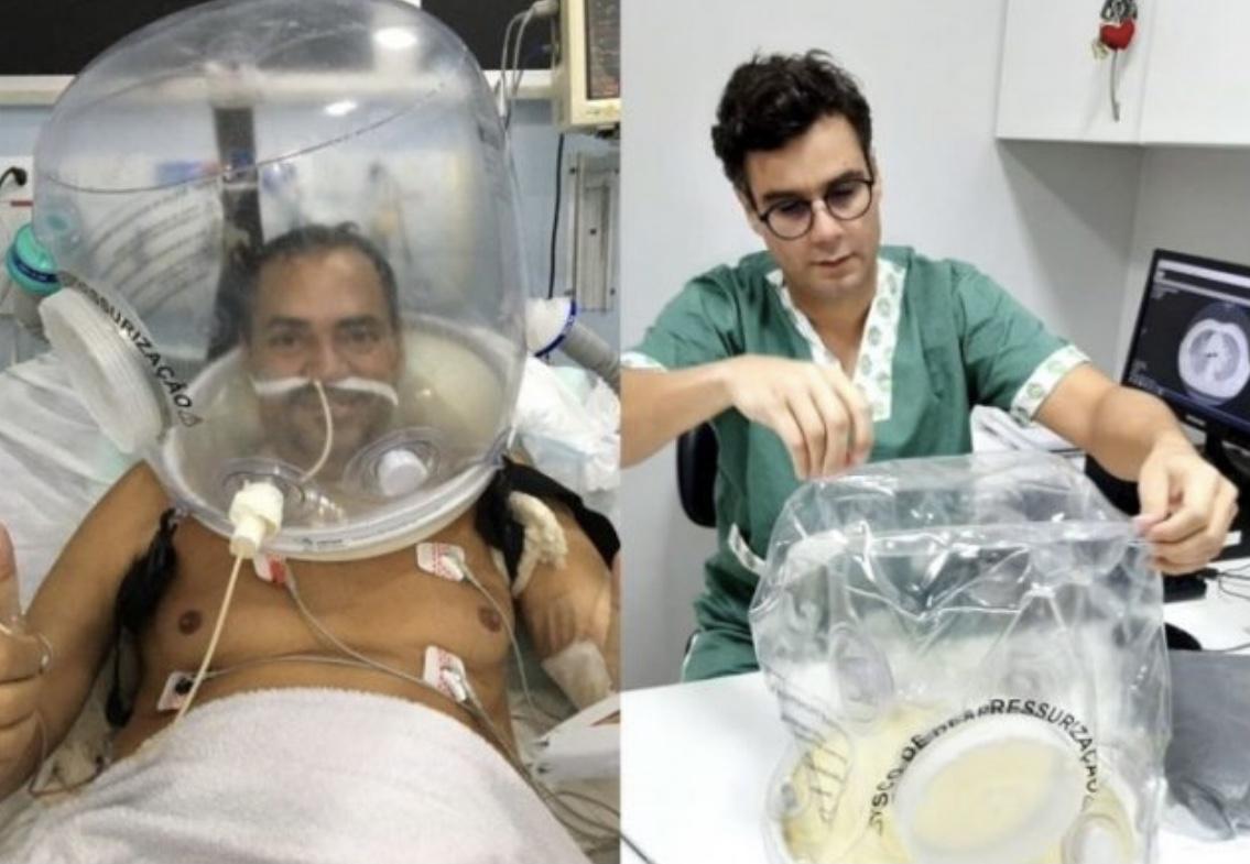 Capacetes evitam a intubação e salvam vidas em UTI da Santa Casa de Itabuna
