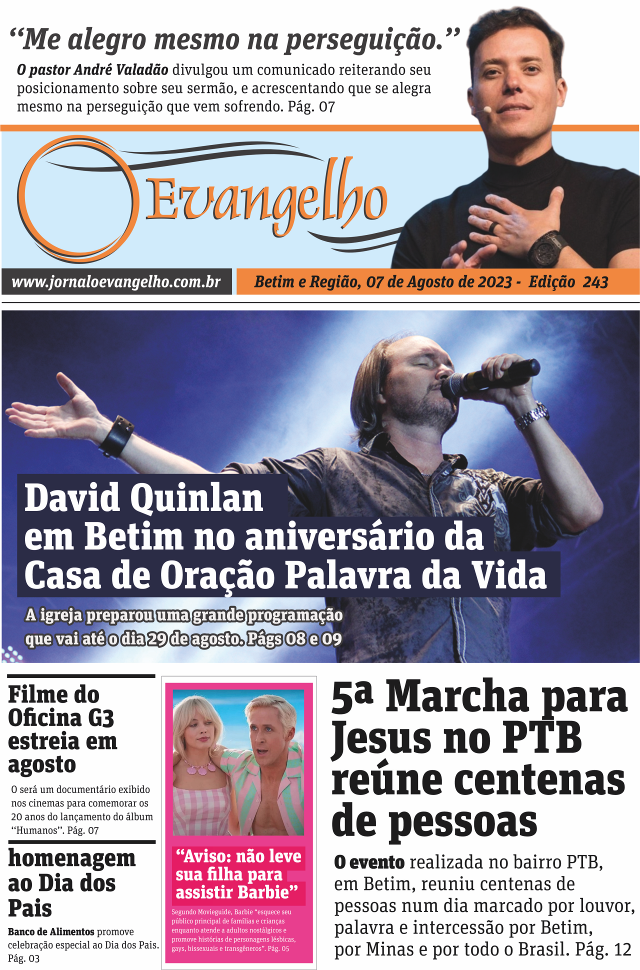 David Quinlan em Betim na Palavra da Vida