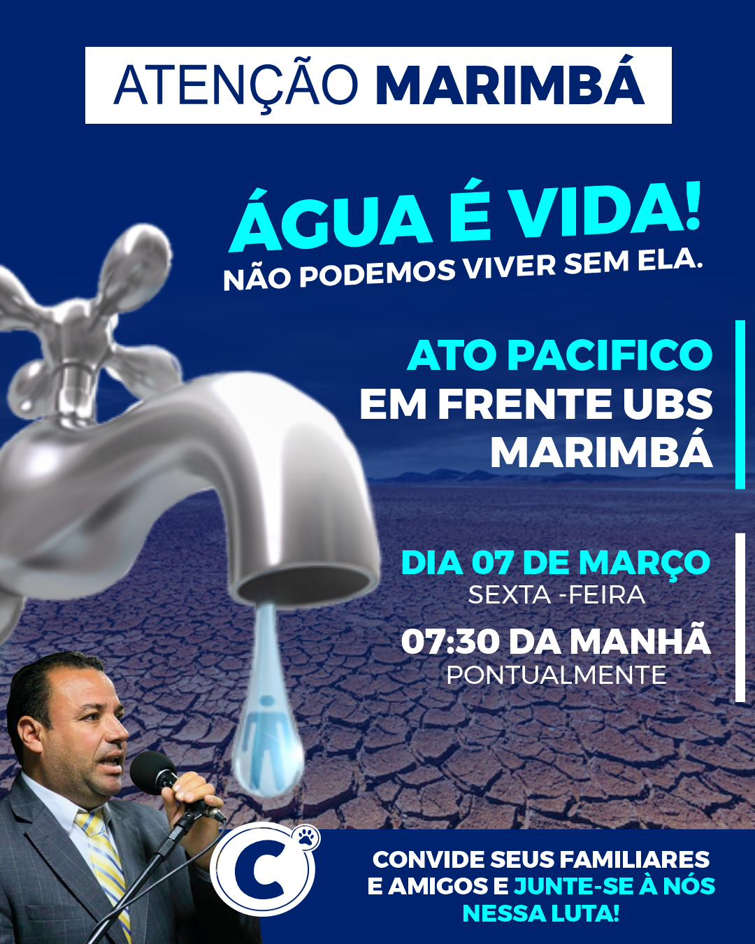 Vereador convida população para Protesto Pacífico