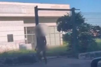 Homem nu agride pessoas nas ruas de Betim e é detido pela Guarda Municipal